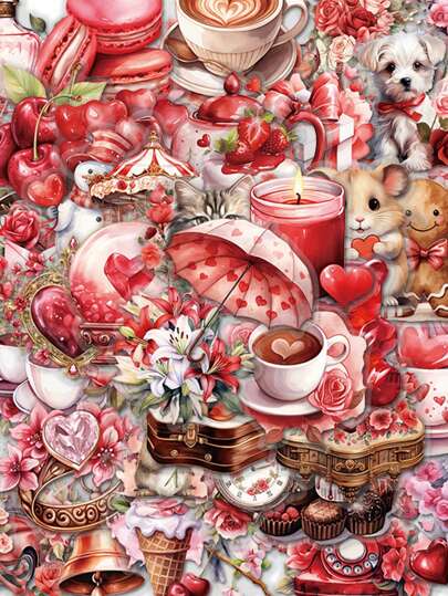 50pcs Confession Gifts Cartoon Graffiti Stickers Water Cups Computer Luggage Decoration Waterproof Stickers