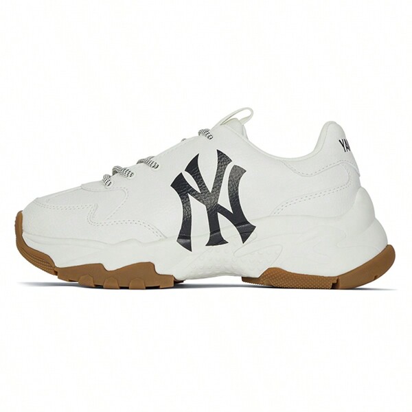 MLB Tênis Chunky Big Ball Chunky Casual Versátil Confortável Cano Baixo, Branco Leitoso