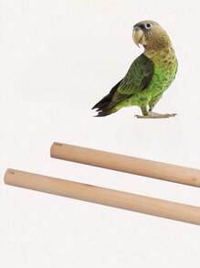 1 pieza Percha de madera maciza de loro de doble extremo, disponible en múltiples longitudes (31.5cm, 35.5cm, 37cm, 40.5cm, 42cm, 47.5cm), percha de madera, accesorio de jaula de pájaros, suministros para pájaros