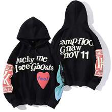 Ghostly Hip Hop Hoodie - Men's Pattern Thick Hooded Sweatshirt For Casual Wear, Soft And Comfortable Fabric, Unique Design - 黑色 - 查看 3
