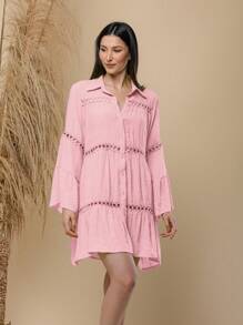 Women's Beach Cover-Up, Knee Length - Rosa Claro - 查看 4