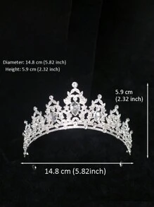 Bộ 3 vương miện pha lê trắng sang trọng dành cho nữ, hoa tai và vòng cổ hợp kim, phụ kiện màu trắng sang trọng thích hợp cho đám cưới, tiệc tùng, lễ hội và những dịp trang trọng - Nhiều màu - Xem 6