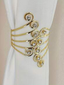 1 chiếc rèm cửa cuộn kim loại có thể điều chỉnh với họa tiết cỏ và dây đeo rèm khảm đá, vòng tay khóa rèm trang trí, dùng để trang trí nhà cửa Rama Decoration - Nhiều màu - Xem 8