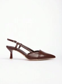 Plus Size Wide Fit Fashion Casual Versatile Round Toe Mid Heel Pumps