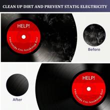 Kit de limpieza de discos de vinilo - Cepillo de plástico y limpiador - Juego de limpieza de álbumes antiestáticos para tocadiscos y gramófono