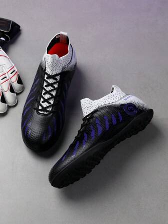 男士全新高帮足球鞋，透气轻便防滑短钉可拆卸钉户外比赛和训练运动鞋