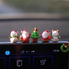 5 件随机款式圣诞节汽车内饰中控台装饰配件 - 彩色 - 查看 1