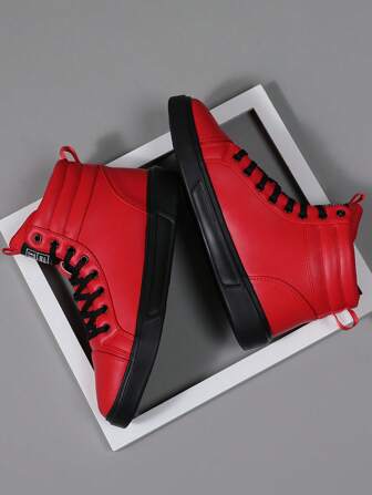 Zapatillas deportivas y de ocio con cordones frontales sencillas y versátiles de color de contraste, calzado para estudiantes