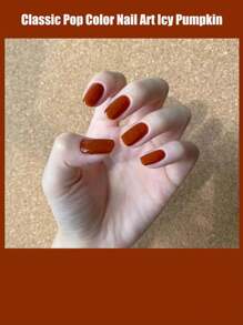 Esmalte de Unha Miss Comoy 15ml Vermelho da Moda 2025 Nova Cor de Abóbora Gelo Translúcido, Popular no Outono e Inverno, Longa Duração, Sensação Refinada de Adesivo para Unhas