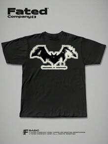 FATED - Dingy Streetwear T-Shirt - 100% Cotton Unisex - Black - View 2