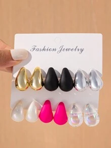 6-12 chiếc khuyên tai hình giọt nước chất liệu CCB dành cho nữ, nhẹ và thời trang, thích hợp để đeo hàng ngày quanh năm - bông tai giọt nước - Xem 7