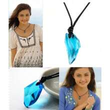 Colar clássico da série de TV "H2O", pingente moderno de pedra da lua em resina "Just Add Water Blue Stone Mako", joia de sereia, presente de filme