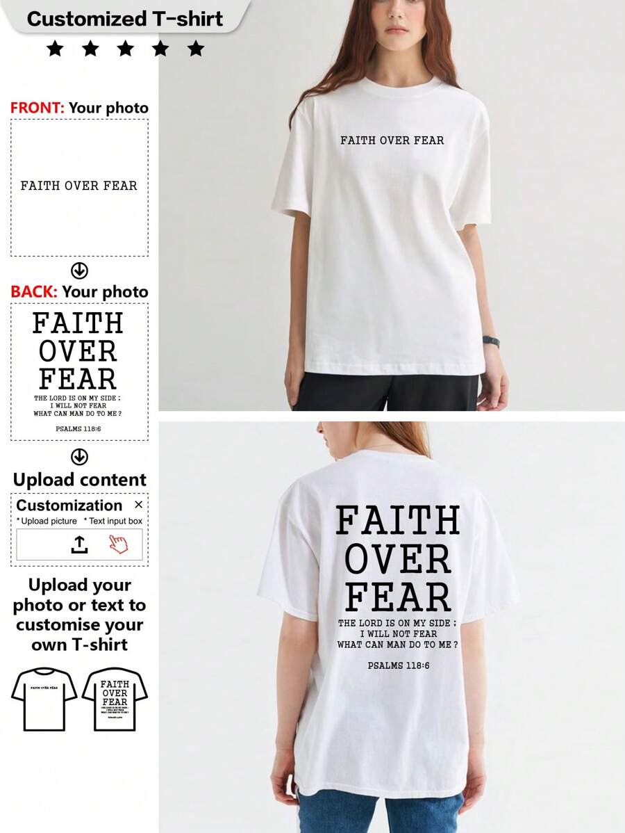 定制 T 恤、女式 T 恤、运动、自由、圣诞节、定制女式 T 恤 - 添加文字或图片（女朋友、男朋友、家庭照片、亮点）来设计您自己的个性化印花 T 恤时尚、时尚、时髦、休闲、简约别致个性化、定制、定制、独特的男士服装、胶囊衣橱、男士基本/街头风格送给男朋友、家人、朋友的理想礼物，适合生日、度假/节假日、学校/比赛、运动/登山 - 白色 - 查看 1