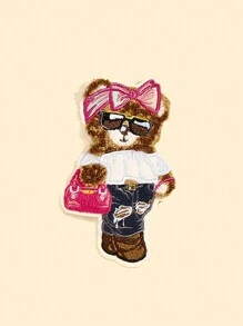 1 pieza Parche bordado de oso mini lindo, aplicación decorativa para planchar en camiseta, sudadera, chaqueta, ropa - Multicolor - Ver 5