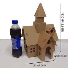 1 Set Manualidad de casa de papel hecha a mano para niños, rompecabezas de cartón para ensamblar, juguetes educativos para dibujar, materiales para hacer artesanías adecuados para la primera infancia, clase de arte y manualidades escolares - Multicolor - Ver 3