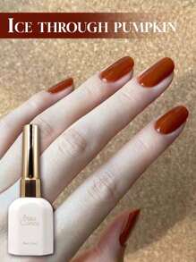 Esmalte de Unha Miss Comoy 15ml Vermelho da Moda 2025 Nova Cor de Abóbora Gelo Translúcido, Popular no Outono e Inverno, Longa Duração, Sensação Refinada de Adesivo para Unhas