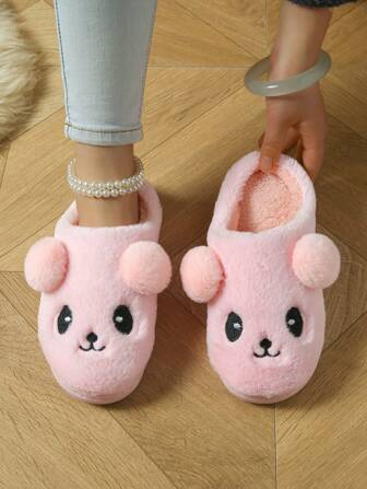 Women's Warm Slippers, Anti-Slip Noise-Free Thick Sole Elevated Slippers