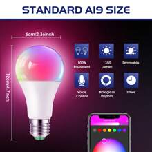 OYAJIA Bundle - 9W Bluetooth Smart LED Bulb A19 Wi-Fi And Bluetooth (Pack Of 2 ) - 3pcs - View 5