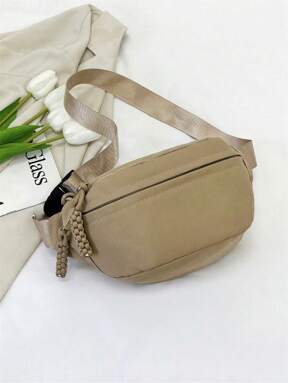 Fashion Nylon Crossbody Bag, Solid Color Shoulder Bag, Women's Casual Sling Purse For Outdoor Sports