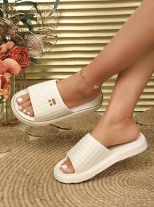 Dép EVA thời trang mới cho nữ mùa hè, đi ngoài trời, dép đế dày chống trượt - Màu be - Xem 1