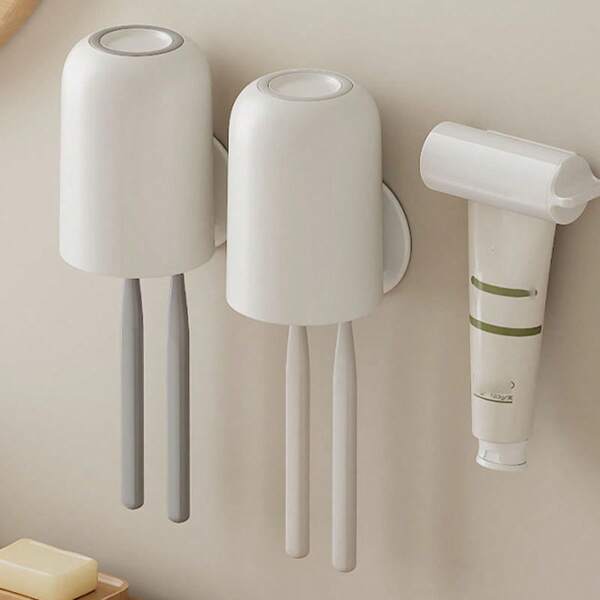 1pc Toothpaste Dispenser Stand, Rotating Hands-Free Toothpaste Squeezer Back To School