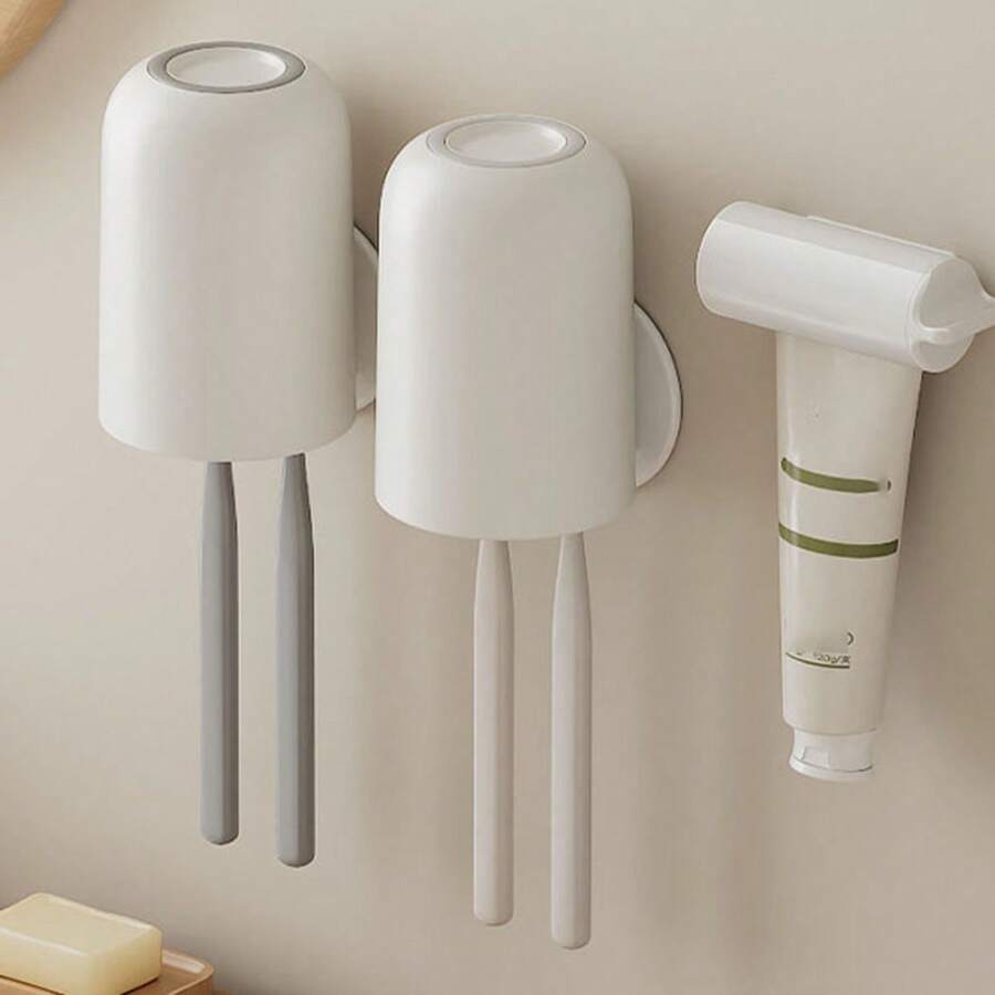1pc Toothpaste Dispenser Stand, Rotating Hands-Free Toothpaste Squeezer Back To School