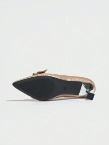 女士尖头浅口鞋，电镀细高跟鞋，闪亮水钻装饰，优雅性感，户外派对，浅粉色漆皮正装鞋 - 淺粉色 - 查看 3