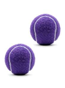 4 piezas/paquete Pelotas de tenis de alta densidad y alta elasticidad premium para entrenamiento y ejercicio, incluye bolsa de red portátil para uso en interiores y exteriores, juguete para mascotas - Morado - Ver 11