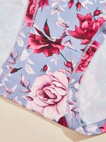 Set de 5 bragas de talla grande para mujeres, de elegante estampado, suaves y transpirables, con cobertura total, aptas para todas las estaciones