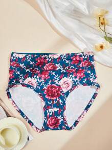 Set de 5 bragas de talla grande para mujeres, de elegante estampado, suaves y transpirables, con cobertura total, aptas para todas las estaciones