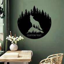 1 件定制嚎叫狼金属标牌、金属卡车墙饰、浣熊金属标牌、浣熊金属墙饰、浣熊壁挂装饰、浣熊爱好者礼物、浣熊名字标牌 - 黑色 - 查看 7