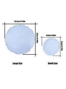 1 pièce Moule en silicone: Forme ronde grande et petite, dessous de verre en pierre cristalline asymétrique, moule de plat à bijoux pour l'artisanat de résine époxy