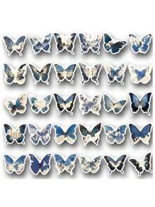 30 miếng dán tường hoạt hình hình mặt trăng bướm tre cốc nước máy tính hành lý trang trí miếng dán chống thấm nước - Nhiều màu - Xem 9