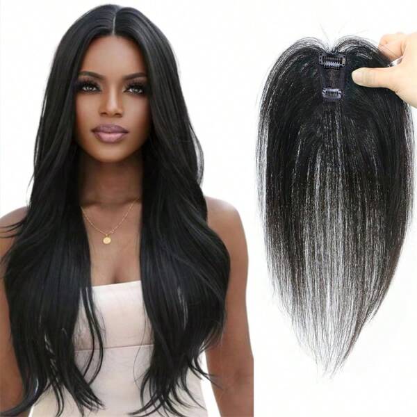 Toppers de cabelo humano para mulheres 10 polegadas clipes em franjas de cabelo humano franjas apliques de cabelo aparência natural
