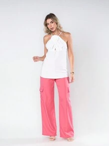 Women's Flower Tank Top - 白色 - 查看 5