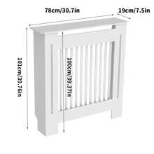 BingoPaw Radiator Cover, High Radiator Cover, Vertical Slat Wood, White, Painted MDF Country House Style, Radiator Cover 101 Cm High And 19 Cm Weith For Bedroom, Living Room, Office Radiator Cover, 4 Length Sizes - S-78x19x101 cm - View 2