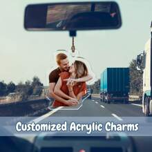1pc/3pcs Personalized Acrylic Car Mirror Hanger: Custom Photo Decoration, Waterproof And Colorfast, Suitable For Couples, Friends And Family, Valentine's Day, Valentine's Day Decor Gifts Birthday Graduation, Multi-Functional, Adjustable, Anti-Mold, Ornamental, Reusable, Exquisite, Adorable, Modern, Colorful, Cute, Comfortable, Stylish, Custom, Personalized, Unique, Ideal Gifts For Her, Boyfriend, Girlfriend, Dad, Mom, Family, Friends, Son, Daughter, School Students, Office, Tea Room, School, Home, Home Refresh