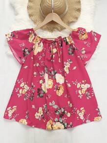 Women's Fashion  Blouse - 玫紅色 - 查看 1
