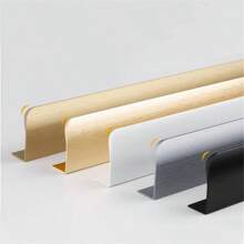 1pc Modern Simple Aluminum Alloy Hidden Furniture Cabinet Door Handle Side Installation Without Drilling Installation Wardrobe Cabinet Drawer Handle Furniture Hardware