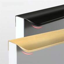 1pc Modern Simple Aluminum Alloy Hidden Furniture Cabinet Door Handle Side Installation Without Drilling Installation Wardrobe Cabinet Drawer Handle Furniture Hardware