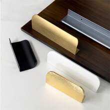 1pc Modern Simple Aluminum Alloy Hidden Furniture Cabinet Door Handle Side Installation Without Drilling Installation Wardrobe Cabinet Drawer Handle Furniture Hardware