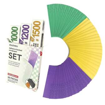 Stedi Hobby Modeling Tools Adhesive Sandpaper, Waterproof Wet/Dry Replaceable Reusable Sandpaper 1000 1200 1500 Grit Plastic Model, Gunpla, 60 Pieces, Tools For Men