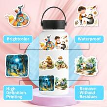 50 miếng dán hình động vật và thiên nhiên kỳ lạ - Miếng dán trang trí dễ thương, miếng dán trang trí thẩm mỹ bằng nhựa vinyl tự dính - Lý tưởng cho sổ lưu niệm, máy tính xách tay, chai lọ, ô tô, nhật ký, v.v. - nhiều màu - Xem 9