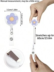 可爱花朵护士伸缩证件夹，带ID证件套、钥匙圈，趣味ID姓名证件夹，适用于钥匙链，易拉扣设计，适用于办公室、医院、实验室，是医生、护士、工作人员的理想之选，也是汽车配件、包包挂饰、哥特风、Y2K风格、万圣节配饰、教师节、圣诞节礼物创意、带证件套的包带、汽车配件、包包挂饰、送给朋友或姐妹的绝佳礼物。 - 彩色 - 查看 3