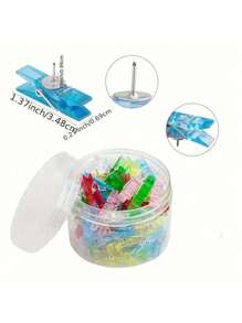 20pcs Drawing Pins Plastic Thumb Tack Clips Push Pins For Cork Board Office & School Supplies Binder Clips Back To School,Back To School,School Supplies