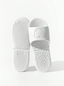 可折叠旅行拖鞋，室内家用浴室淋浴按摩滑动凉鞋，男女通用旅行轻便速干浴室防滑平底凉鞋 - 白色女款 - 查看 5