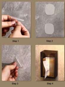 2件/1件豪华悬挂式纸巾盒，浴室壁挂式纸巾架，面巾纸分配器 - 透明 - 查看 3