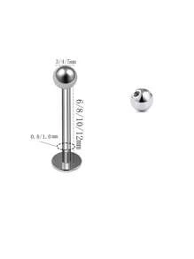 1 Stück medizinische Grad hypoallergene Titan-Stahl flacher Stift, extern mit Gewinde, kugelförmiger 20G/18G Ohrstecker für Knorpel, Augenbraue, Grübchen, 316L Piercing Schmuck, Lippen Ring, Zungenstecker