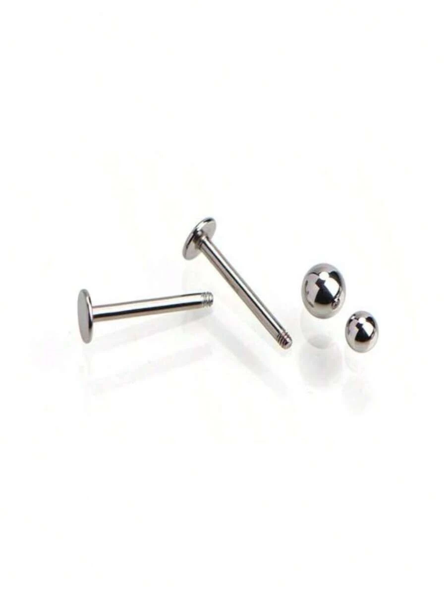 1 Stück medizinische Grad hypoallergene Titan-Stahl flacher Stift, extern mit Gewinde, kugelförmiger 20G/18G Ohrstecker für Knorpel, Augenbraue, Grübchen, 316L Piercing Schmuck, Lippen Ring, Zungenstecker