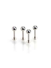 1 Stück medizinische Grad hypoallergene Titan-Stahl flacher Stift, extern mit Gewinde, kugelförmiger 20G/18G Ohrstecker für Knorpel, Augenbraue, Grübchen, 316L Piercing Schmuck, Lippen Ring, Zungenstecker